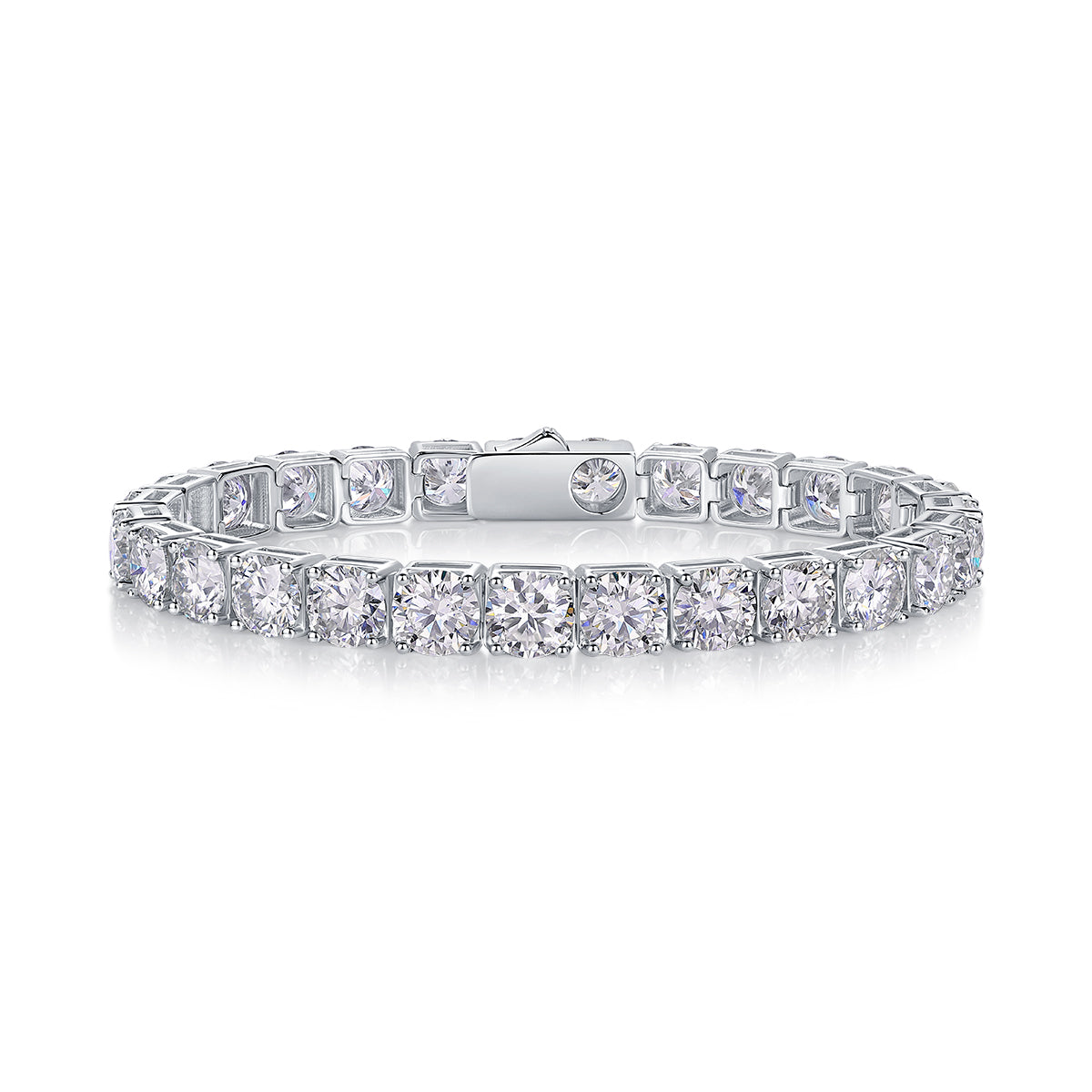 Gravitation - Fashionable and luxurious silver bracelet inlaid with moissanite comparable to natural diamonds